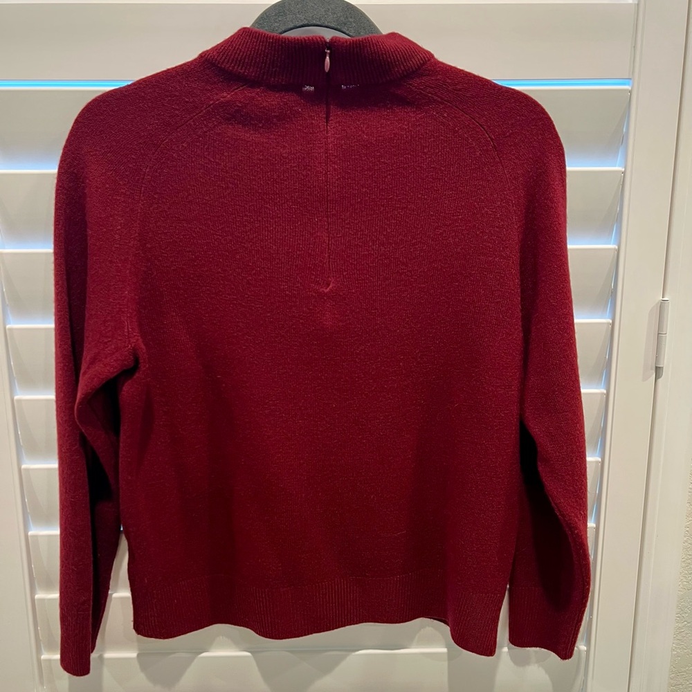 Karen Scott mock neck sweater 
Color: gorgeous deep burgundy